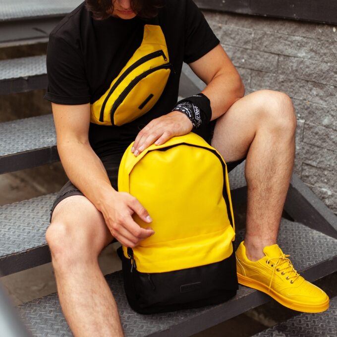 Комлект Рюкзак + Бананка black\yellow