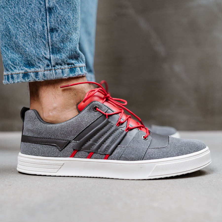 Кеди South Mason gray/red