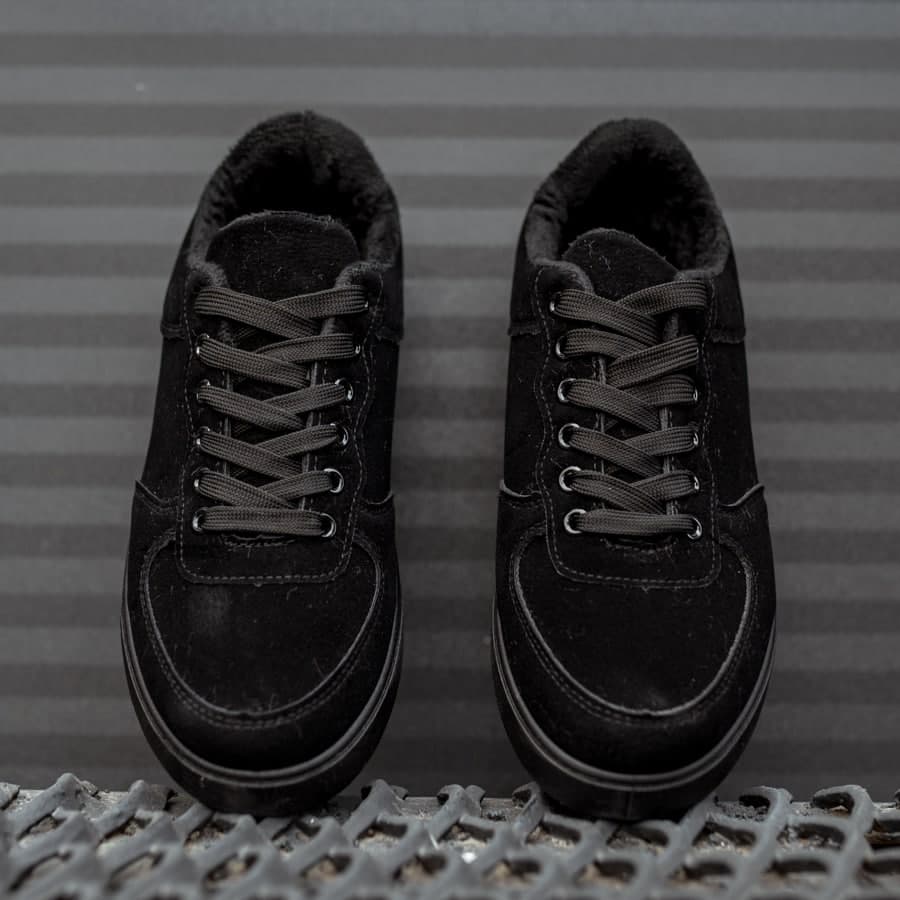 Зимние кроссовки на меху all black - фото 3