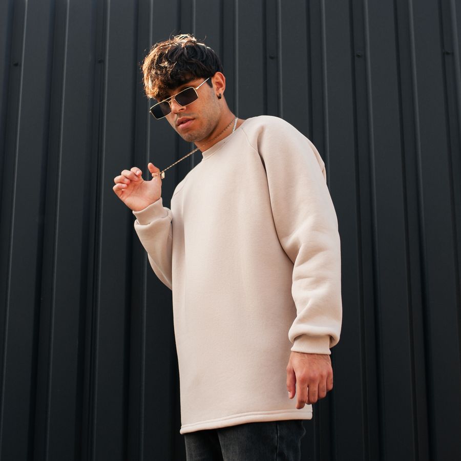 Свитшот South basic fleece beige oversize - фото 1