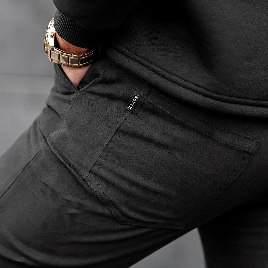Теплые штаны джоггеры South black - фото 3
