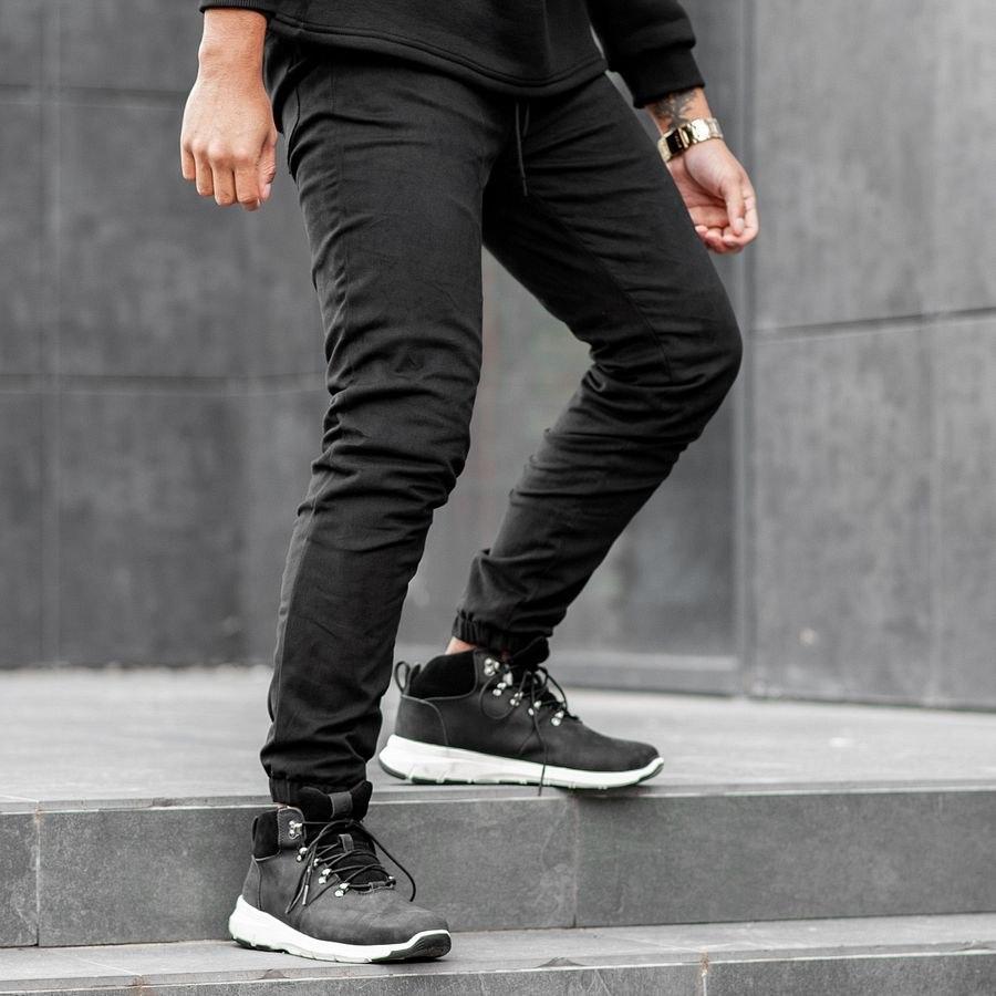 Теплые штаны джоггеры South black