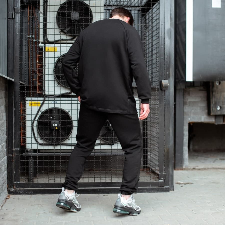 Спортивный костюм South Oversize black (свитшот без манжета) - фото 2