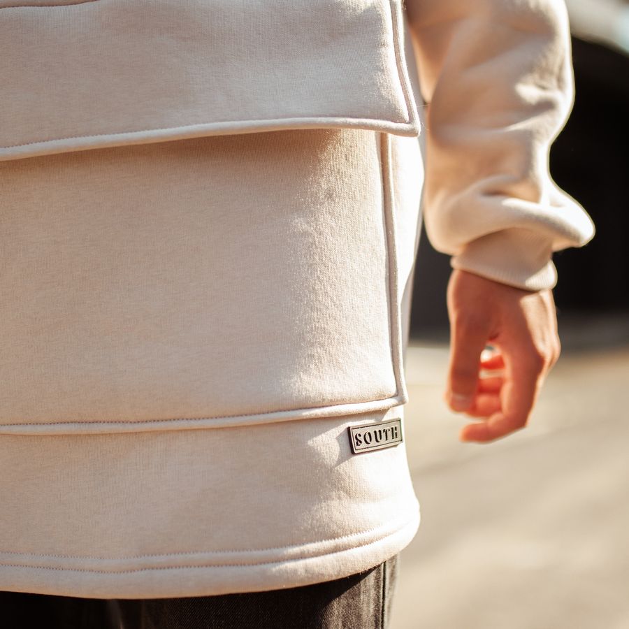 Худи South basic fleece beige oversize - фото 6