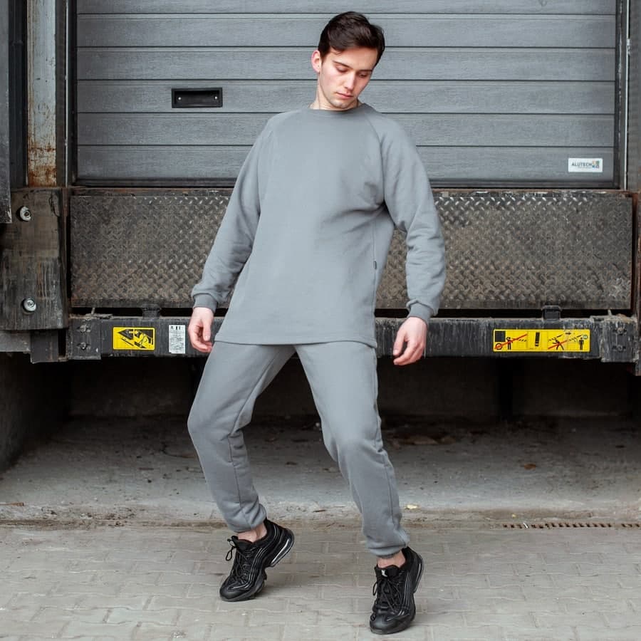 Спортивный костюм South Oversize gray (свитшот без манжета) - фото 2