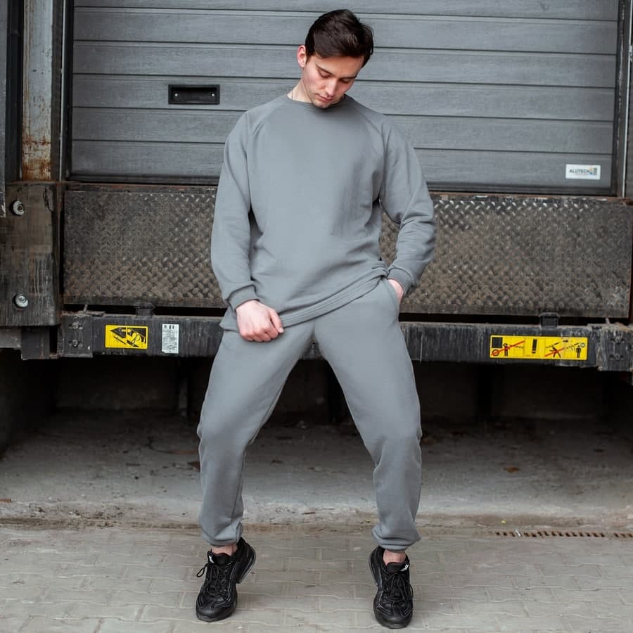 Спортивный костюм South Oversize gray (свитшот без манжета) - фото 1