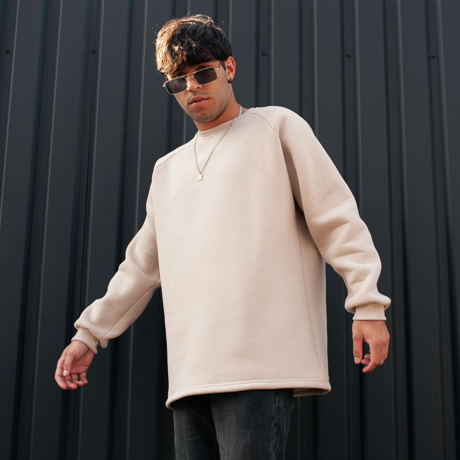 Свитшот South basic fleece beige oversize