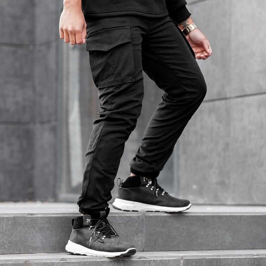 Теплые карго штаны South black