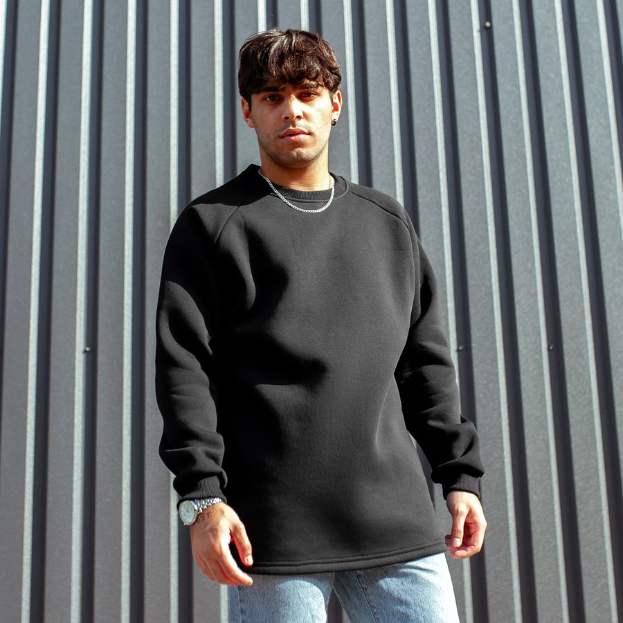 Свитшот South basic fleece black oversize