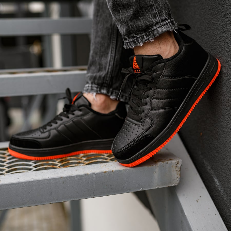 Зимові кросівки Stilli Black\Orange (низькі)